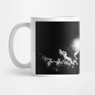 Monochrome image of sun burst Mug